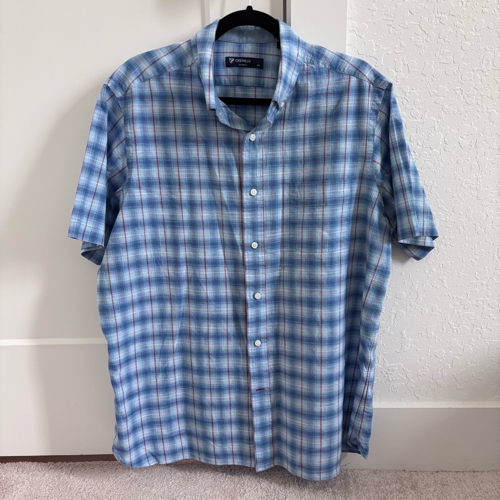 Daniel Cremieux Plaid Cotton Short Sleeve Buttondown Shirt